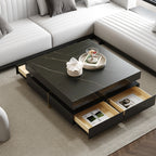 Square White Sintered Stone Coffee Table