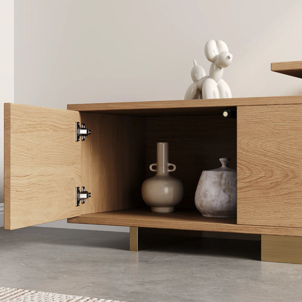 Mordel 63"-94" Extendable Natural TV Stand with Storage