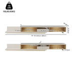 79"-110" Extendable TV Stand with LED Light, Tempered Glass Door Cabinets & Drawer