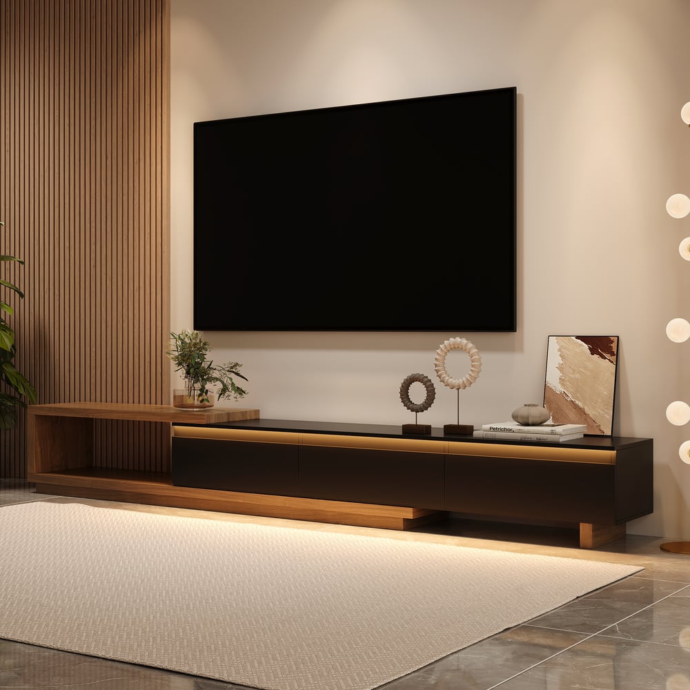 Quoint 71-100 inch Extendable TV Stand - front view