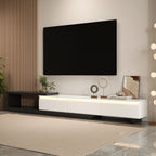 Quoint 71"-100" Extendable TV Stand with 3 Drawers & Light