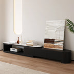 Velar 71"-114" Extendable Fluted TV Stand with Sintered Stone Top & 3 Drawers