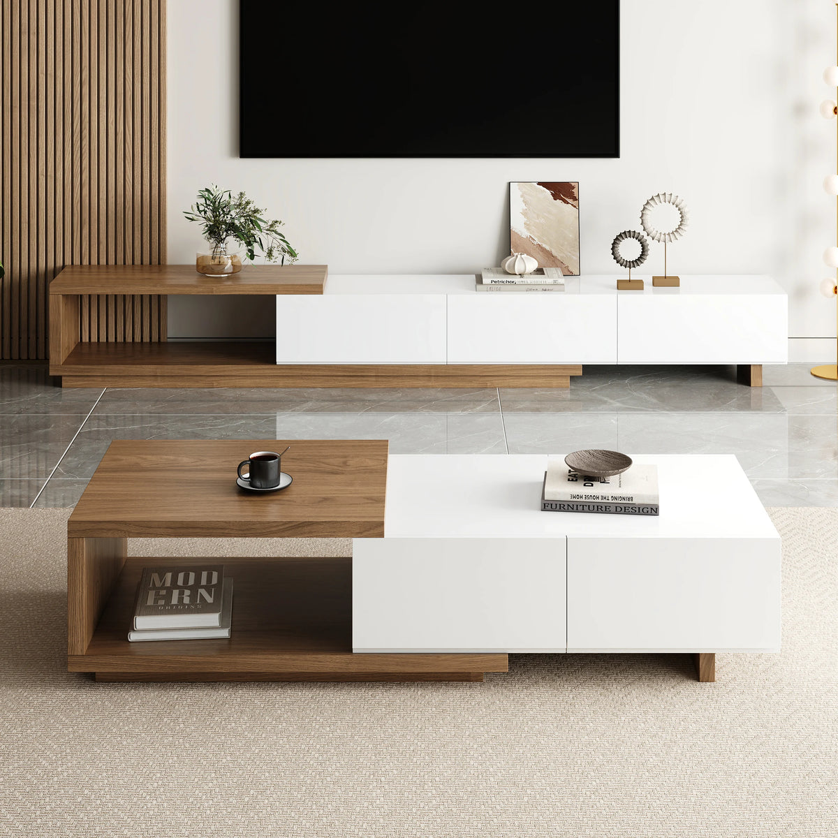xtendable Coffee Table with 2 Drawers