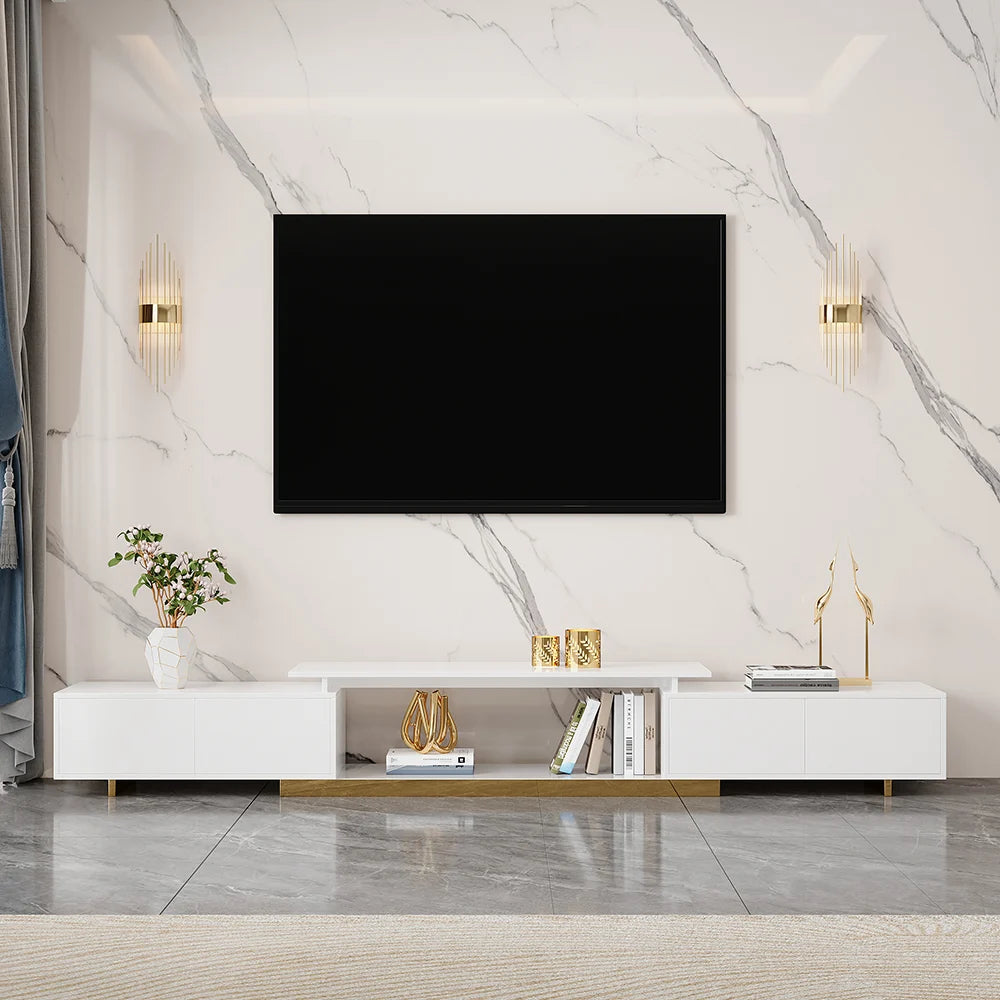 Mordel 63"-94" Extendable Natural TV Stand with Storage