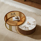 Round Nesting Coffee Table Set with Sintered Stone Top