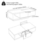 xtendable Coffee Table with 2 Drawers