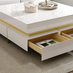 Square White Sintered Stone Coffee Table