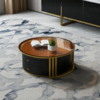 Round Nesting Coffee Table Set with Sintered Stone Top