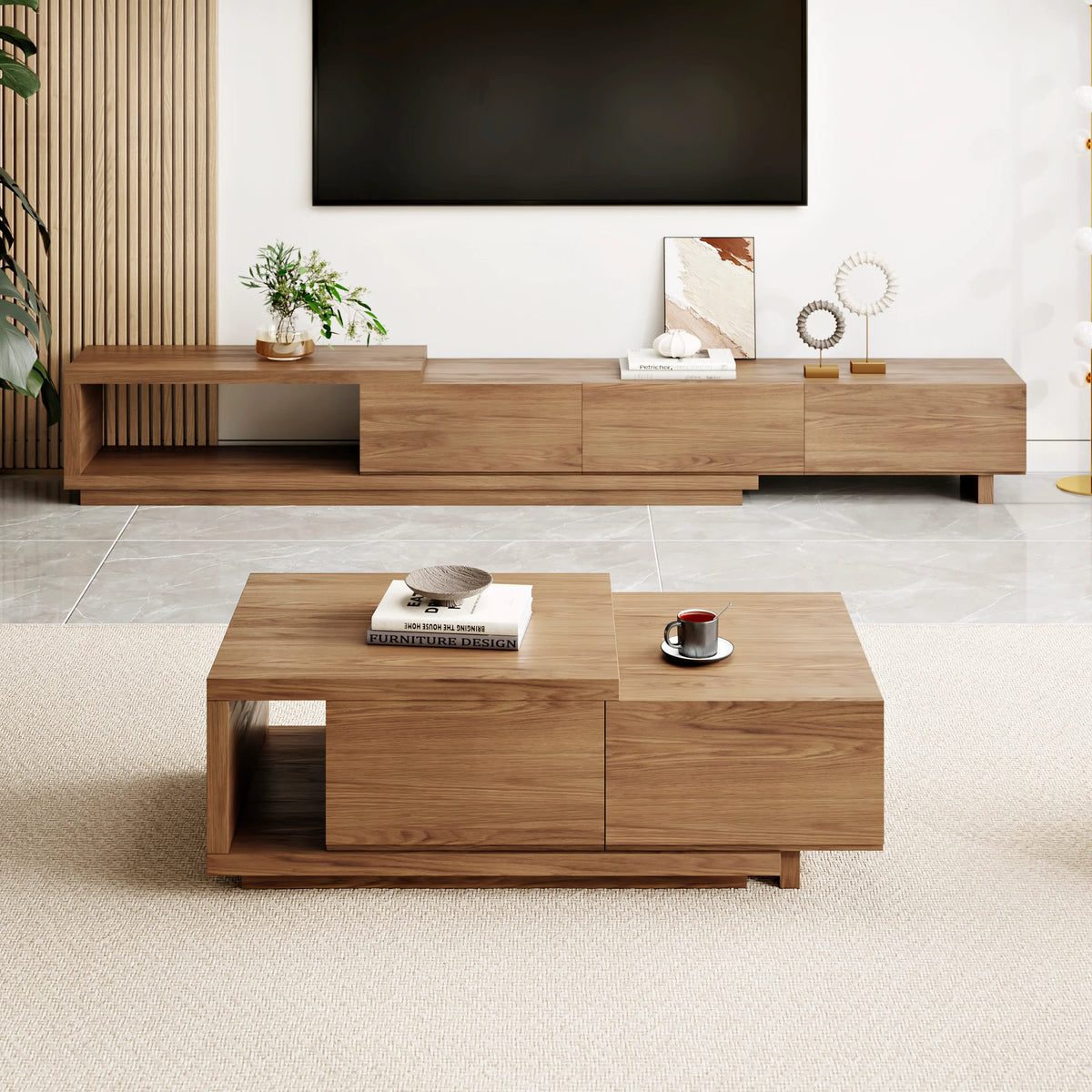 xtendable Coffee Table with 2 Drawers