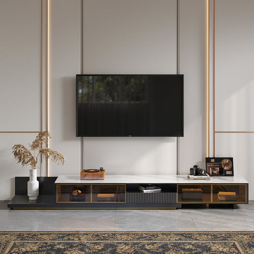 Extendable TV Stand Black - angle view