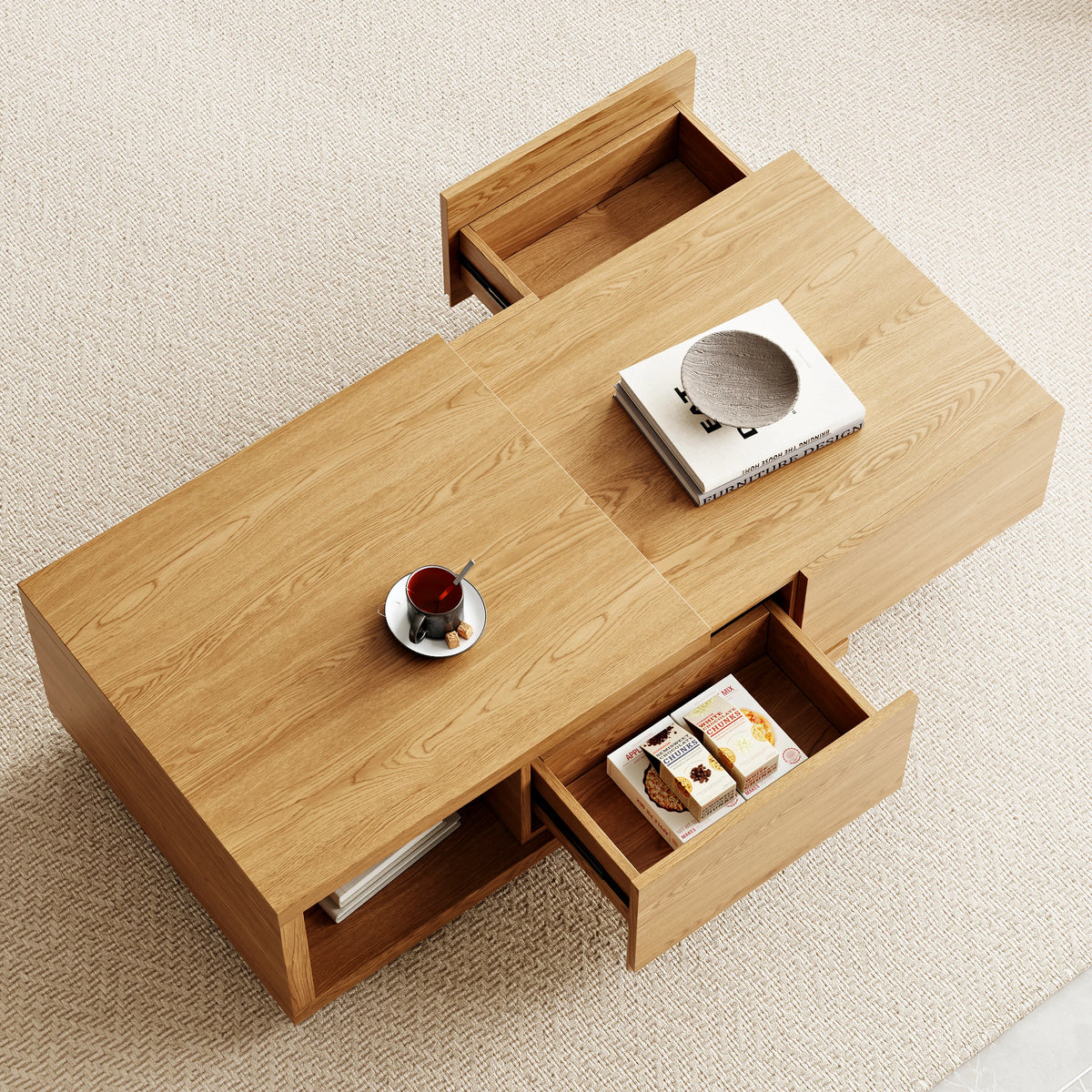 xtendable Coffee Table with 2 Drawers